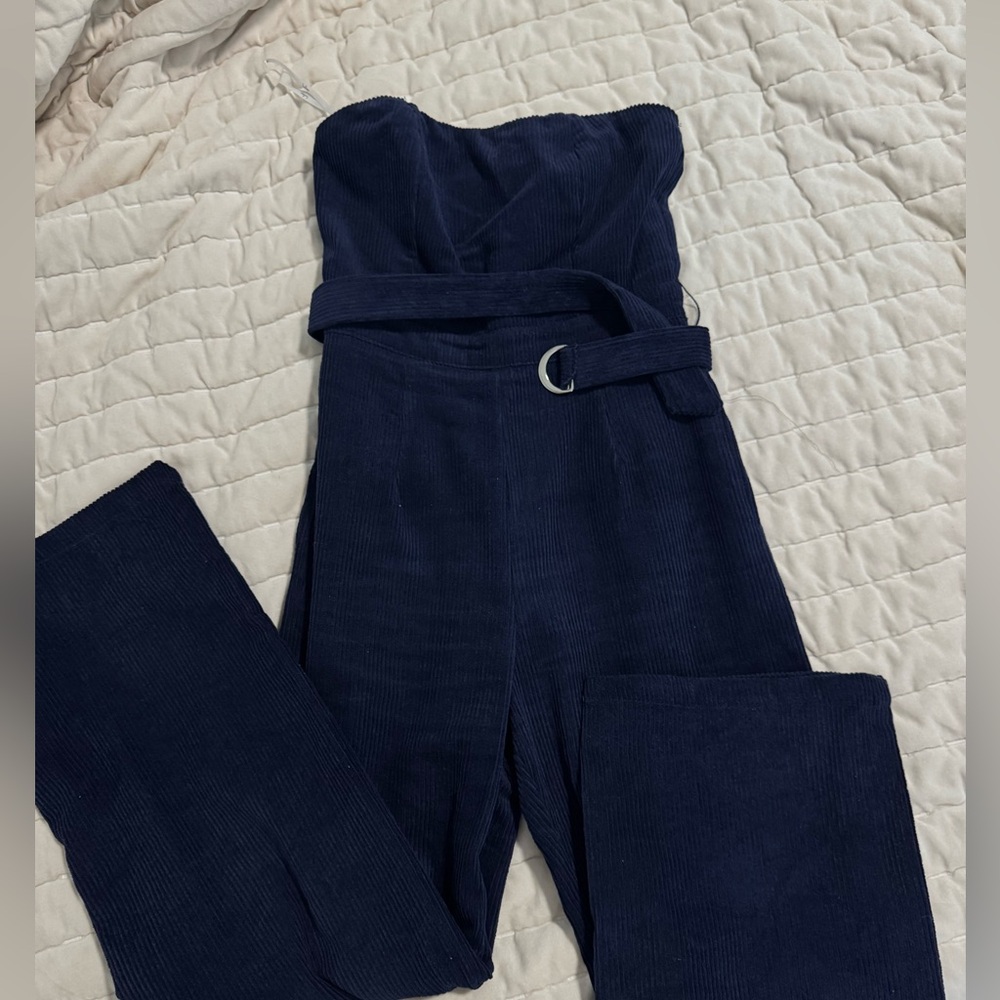 Lulu's Midnight Blue Corduroy Jumpsuit